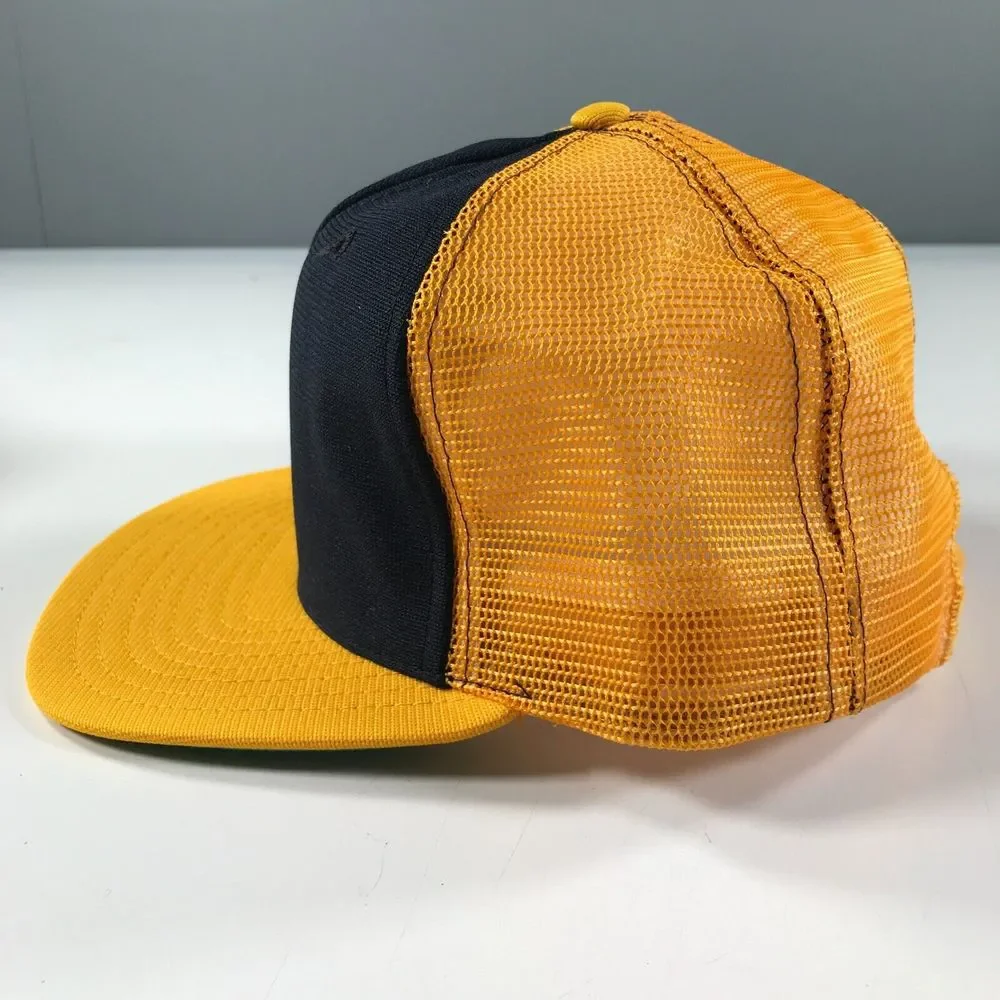 Vintage Trucker Hat Boys Youth Size Maize Yellow and Blue New Era Pro Model - Picture 4 of 8